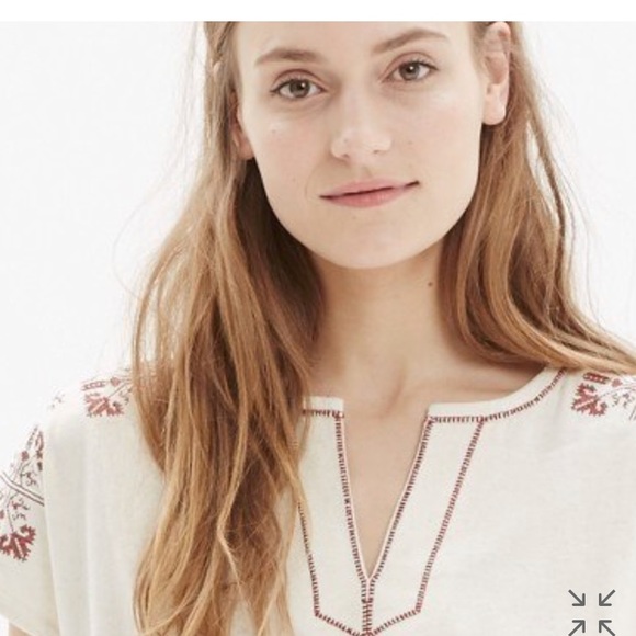 Madewell Cotton Top with Embroidery NWOT - Picture 3 of 8